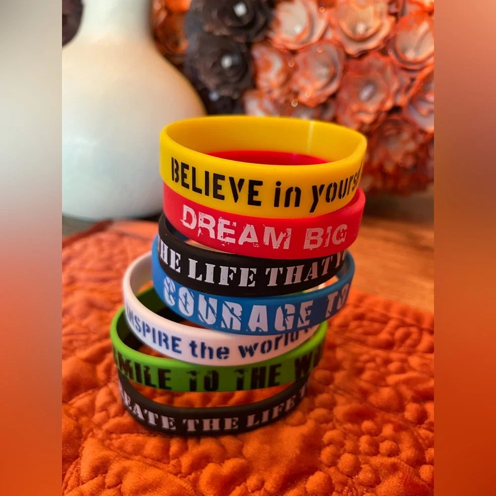 Inspirational Kids Wristband Set - Multicolor (8 bracelets included)